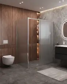 Душевой уголок CEZARES MOLVENO-AH-11-150/90-P-Cr стекло Матовое рифленая, профиль Хром