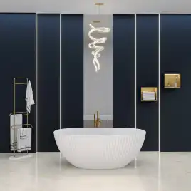 Ванна из литьевого мрамора  Aqua de Marco Sapphire 170х85х61 Solid Perfection 1170WSAPP_SOL, Белая матовая