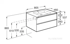 Тумбы под раковину Roca Domi 80 A857459806 подвесная, цвет, Белый глянец