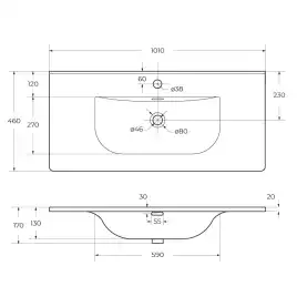 Керамическая раковина CEZARES CZR-8099-100