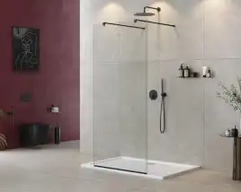 Душевая перегородка CEZARES LIBERTA-L-2-90-120-C-NERO стекло Прозрачное, профиль Черный