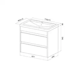 Тумба с раковиной IDDIS Zodiac X 70, подвесная, Белая, ZDX70W0i95K