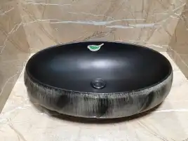 Раковина накладная CeramaLux 580х400х150 J2102, цвет Черный