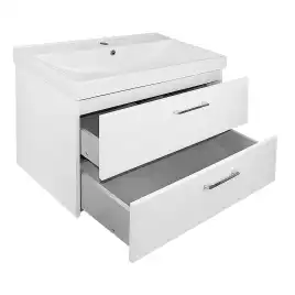 Тумба с раковиной Azario Ника 80 CS00091369, подвесная, Белая глянцевая