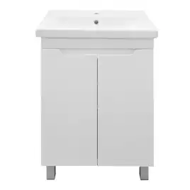 Тумба с раковиной Azario KANTRI 60Н CS00097249, напольная с раковиной Фостер 60, белая