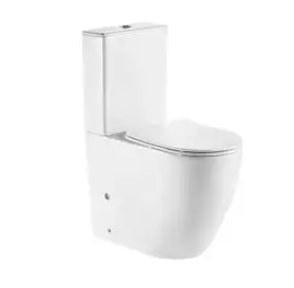 Унитаз-компакт Ceramalux 1289A, безободковый, с бачком и сидением микролифт Белый