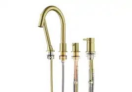 Смеситель на борт ванны Aquatek Европа AQ1348BG, Золото матовое