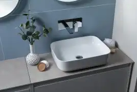 Раковина накладная Aquanet SOUL-1 50х40х13,5 прямоугольная, Белая глянцевая