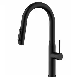 Смеситель для кухни с выдвижным изливом AVS PureRiver черный матовый, 811-171-MB