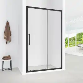 Душевая дверь Loranto 130 CS-AB03B-130, профиль черный матовый, стекло Прозрачное