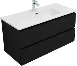 Тумба под раковину Aquanet Вега 2.0 100 черный, подвесная, 337951