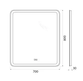Зеркало BelBagno MARINO 70х80 SPC-MAR-700-800-LED-TCH-WARM с подстветкой, сенсорный выключатель, с подогревом