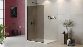 Душевая перегородка универсальная LIBERTA-L-1-TB-120-BR-NERO стекло Tонированная бронза, профиль Черный