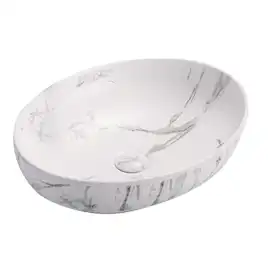 Раковина AVS Саманта 51x40 белый мрамор матовая с донным клапаном