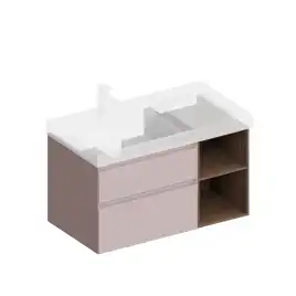 Тумба под раковину Kerama Marazzi CUBO 90 см, CUB.90.2Lh\MAL.N подвесная, Мальва