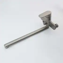 Смеситель для ванны Aquatek Ника AQ1842BGM с длинным изливом, Оружейная сталь