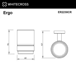 Стакан для щеток Whitecross ERGO chrome, ER2230CR, Хром