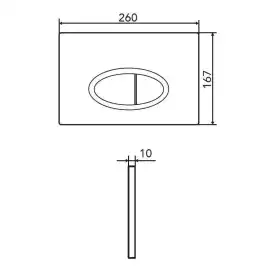 Кнопка смыва Logan Oval двойная, Chrome Mattе (297678)