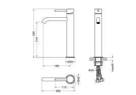 Смеситель для накладной раковины Aquatek Европа AQ1304CR, однорычажный, высокий, Хром
