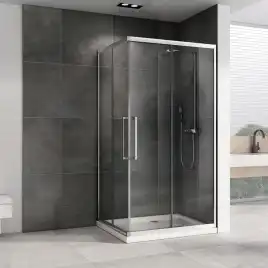 Душевой уголок ABBER Schwarzer Diamant 120х80 см, AG02128H, профиль хром, стекло прозрачное