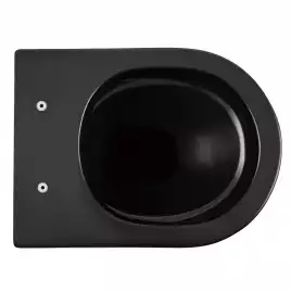 Подвесной унитаз ABBER Bequem AC1103MB черный матовый, безободковый, с сиденьем микролифт