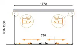 Душевой уголок CEZARES MOLVENO-AH-2/2-180/100-C-Cr-IV прозрачное стекло, профиль Хром
