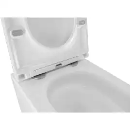 Подвесной унитаз Azario PRO PRO-002 UQ3 безободковый, смыв Торнадо, в комплекте с сидением микролифт, Белый глянцевый