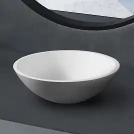 Раковина накладная ABBER STEIN 40х40х15 AS2608, круглая, белая матовая