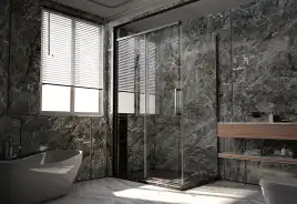 Душевой уголок  Veconi Premium Trento 140х100 PTC40-SP-140100-GR-01-C4, стекло Прозрачное профиль Брашированный графит
