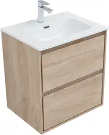 Тумба под раковину Aquanet Милан 60 дуб светлый, подвесная, 336382