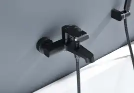 Смеситель для ванны Aquatek Оберон AQ1249MB, однорычажный, с коротким изливом, Черный матовый