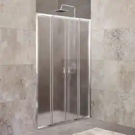 Душевая дверь BelBagno UNIQUE-BF-2-150/180-P-Cr стекло рифленное матовое, профиль Хром