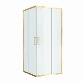 Душевой уголок BelBagno LUCE-A-2-90-P-ORO стекло рифленное матовое, профиль Золото глянцевое