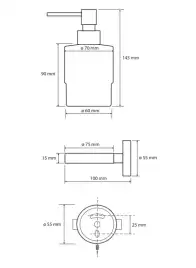 Настенный дозатор для жидкого мыла 14,5 см BEMETA WHITE Белый матовый 104109104