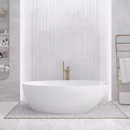 Ванна из литьевого мрамора  Aqua de Marco Calipso 165х82х52 Solid Perfection 1165WCAL_SOL, Белая матовая