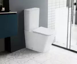 Унитаз-компакт ABBER Rechteck AC1210TMW белый матовый, безободковый, с бачком и сиденьем икролифт, смыв торнадо