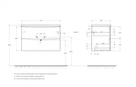 Тумба под раковину BelBagno MARINO-CER-MINI-800-2C-SO-BO-P подвесная Bianco Opaco