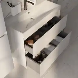 Тумба с раковиной AVS Гармония 80 SL белая, K821-07SL-800WG-217-800WG