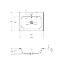 Керамическая раковина CEZARES CZR-NAT-60-LVB
