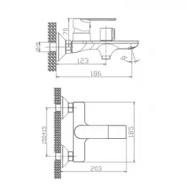 Смеситель для ванны Haiba HB60505-8 с коротким изливом, белый