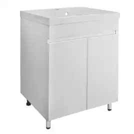 Тумба с раковиной Azario Эстима 60 CS00094635, напольная, Белая глянцевая