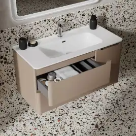 Тумба с раковиной IDDIS Edifice 100, подвесная, Капучино, EDI10C0i95K