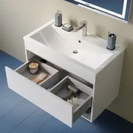 Тумба с раковиной IDDIS Zodiac X 80, подвесная, Белая, ZDX80WNi95K