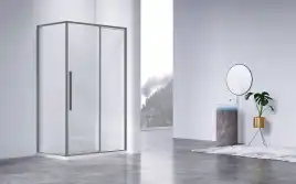 Душевой уголок Vincea Slim-N 110х80 VSR-4SN8011CLGM, дверь раздвижная, профиль вороненая сталь, стекло прозрачное