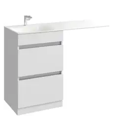Тумба с раковиной под стиральную машину Aqwella Forma 115 см, FOR01052L, цвет Белый
