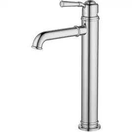 Смеситель для накладной раковины Aquatek Классик AQ1504CR, однорычажный, высокий, Хром