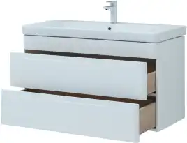 Тумба под раковину Aquanet София 105 белый глянец (2 ящика) 274116