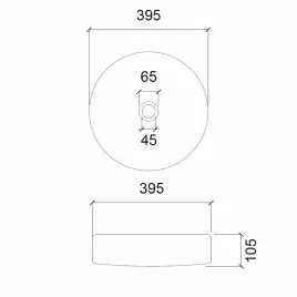 Раковина накладная ABBER GLAS 39,5х39,5х10,5 AK2301B, круглая, черная