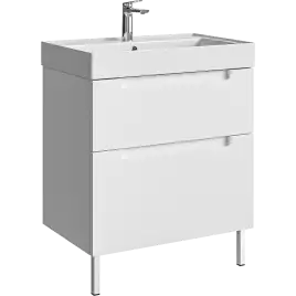 Тумба с раковиной напольная Aqwella Vancouver 70 VAN01072N, с двумя ящиками, цвет белый
