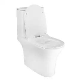 Унитаз напольный Azario FRENTO AZ-2311 безободковый, с бачком и сидением микролифт, Белый глянцевый